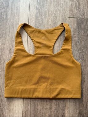 Girlfriend collective Mustard Yellow Racerback Sports Bra size XS